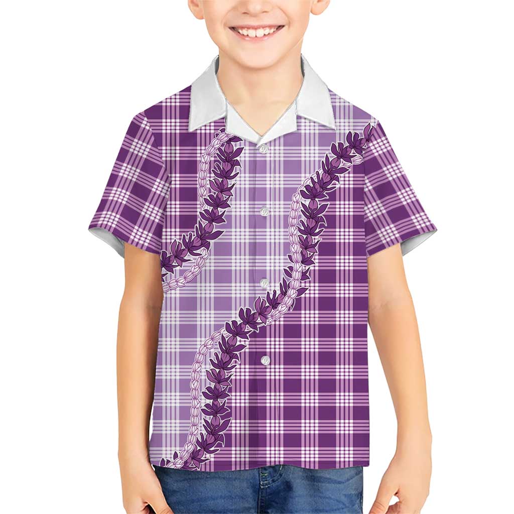 Violet Hawaii Palaka Hawaiian Shirt Hawaiian Pikake Lei LT05