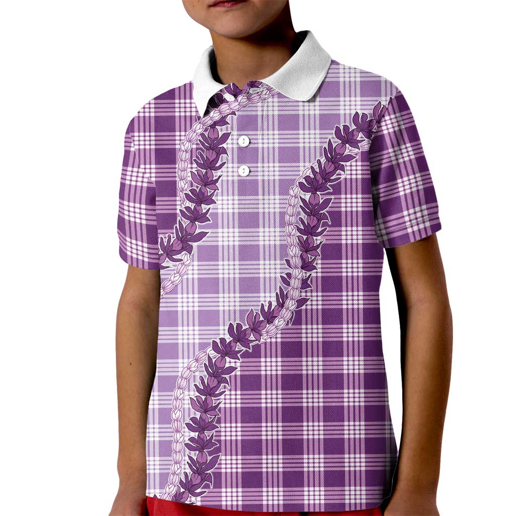 Violet Hawaii Palaka Kid Polo Shirt Hawaiian Pikake Lei LT05