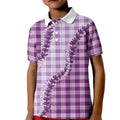 Violet Hawaii Palaka Kid Polo Shirt Hawaiian Pikake Lei LT05