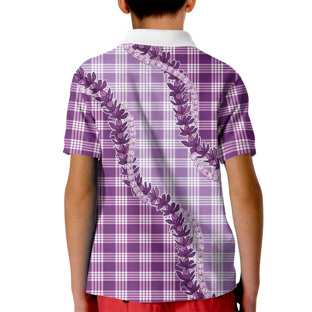 Violet Hawaii Palaka Kid Polo Shirt Hawaiian Pikake Lei LT05