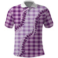 Violet Hawaii Palaka Polo Shirt Hawaiian Pikake Lei LT05
