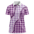 Violet Hawaii Palaka Women Polo Shirt Hawaiian Pikake Lei LT05