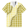 Yellow Hawaii Palaka Hawaiian Shirt Hawaiian Pikake Lei LT05