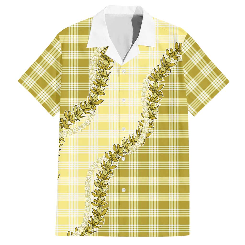 Yellow Hawaii Palaka Hawaiian Shirt Hawaiian Pikake Lei LT05