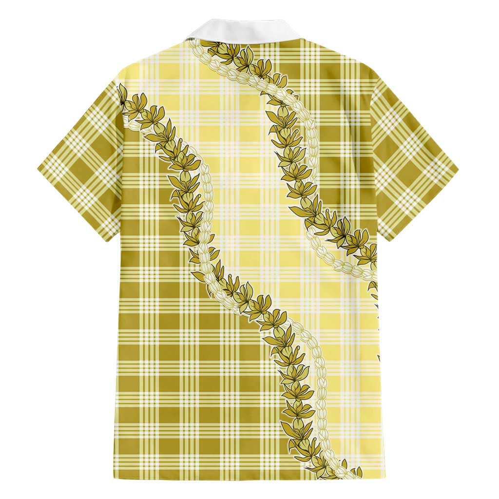 Yellow Hawaii Palaka Hawaiian Shirt Hawaiian Pikake Lei LT05