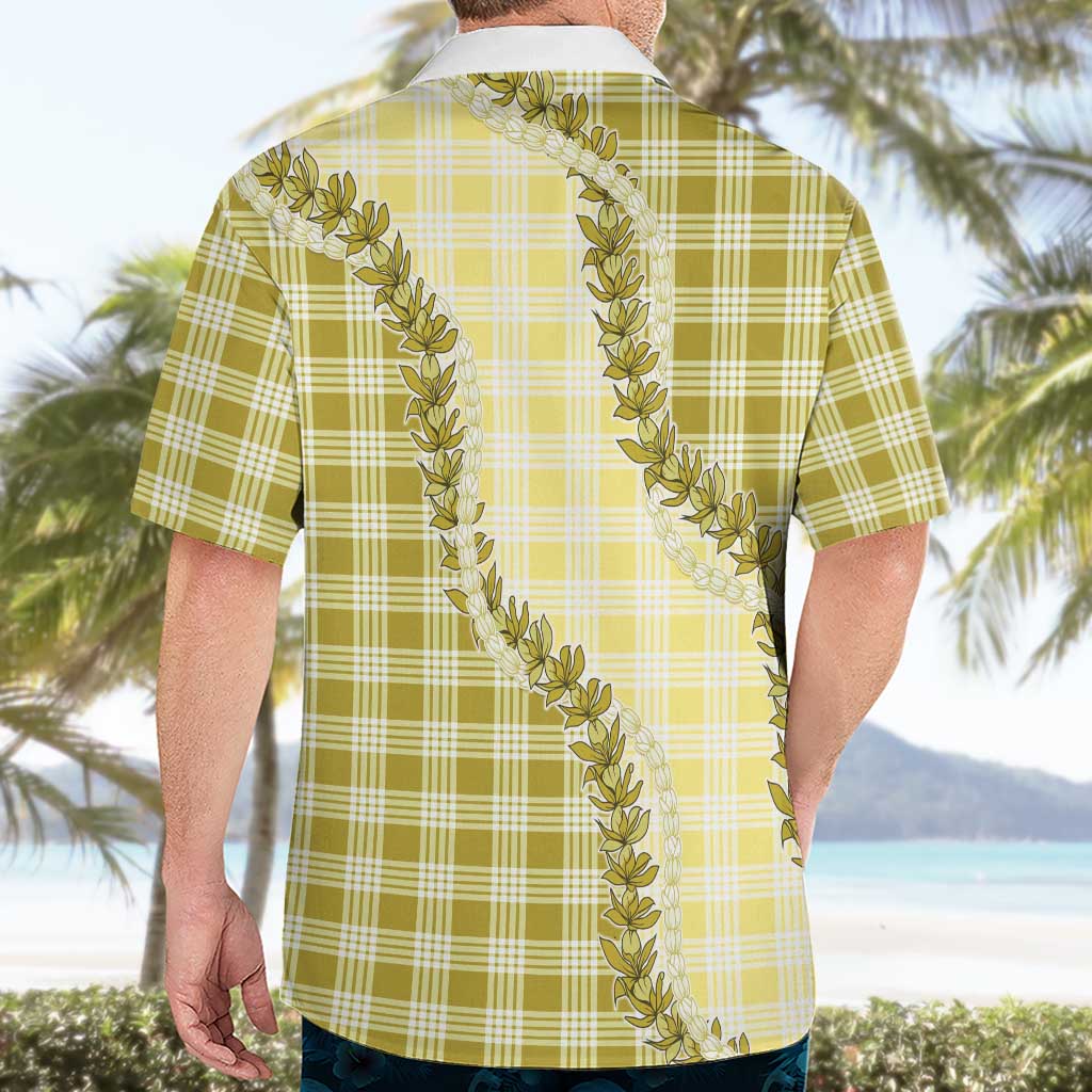 Yellow Hawaii Palaka Hawaiian Shirt Hawaiian Pikake Lei LT05