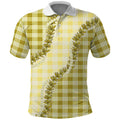 Yellow Hawaii Palaka Polo Shirt Hawaiian Pikake Lei LT05