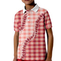 Red Hawaii Palaka Kid Polo Shirt Hawaiian Pikake Lei LT05