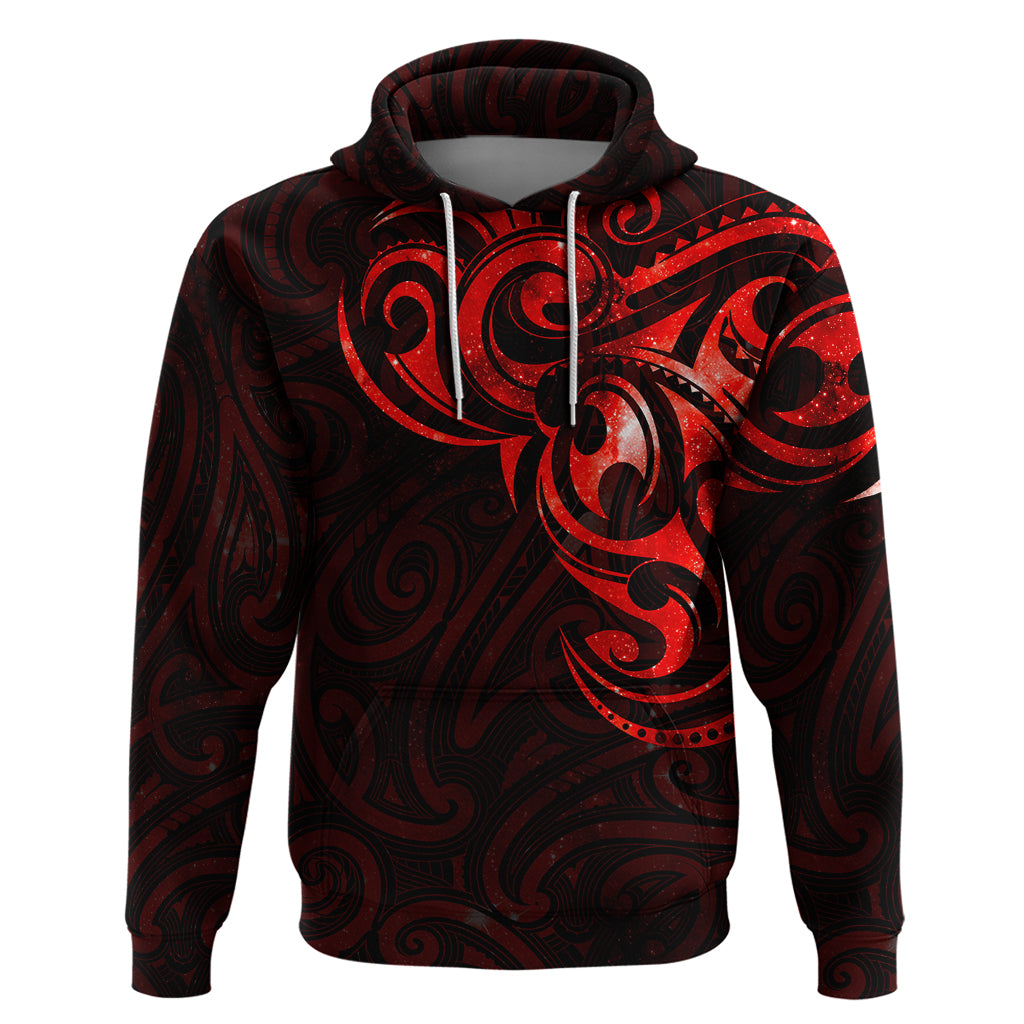 New Zealand Hoodie Maori Matariki Galaxy Sky Red LT6