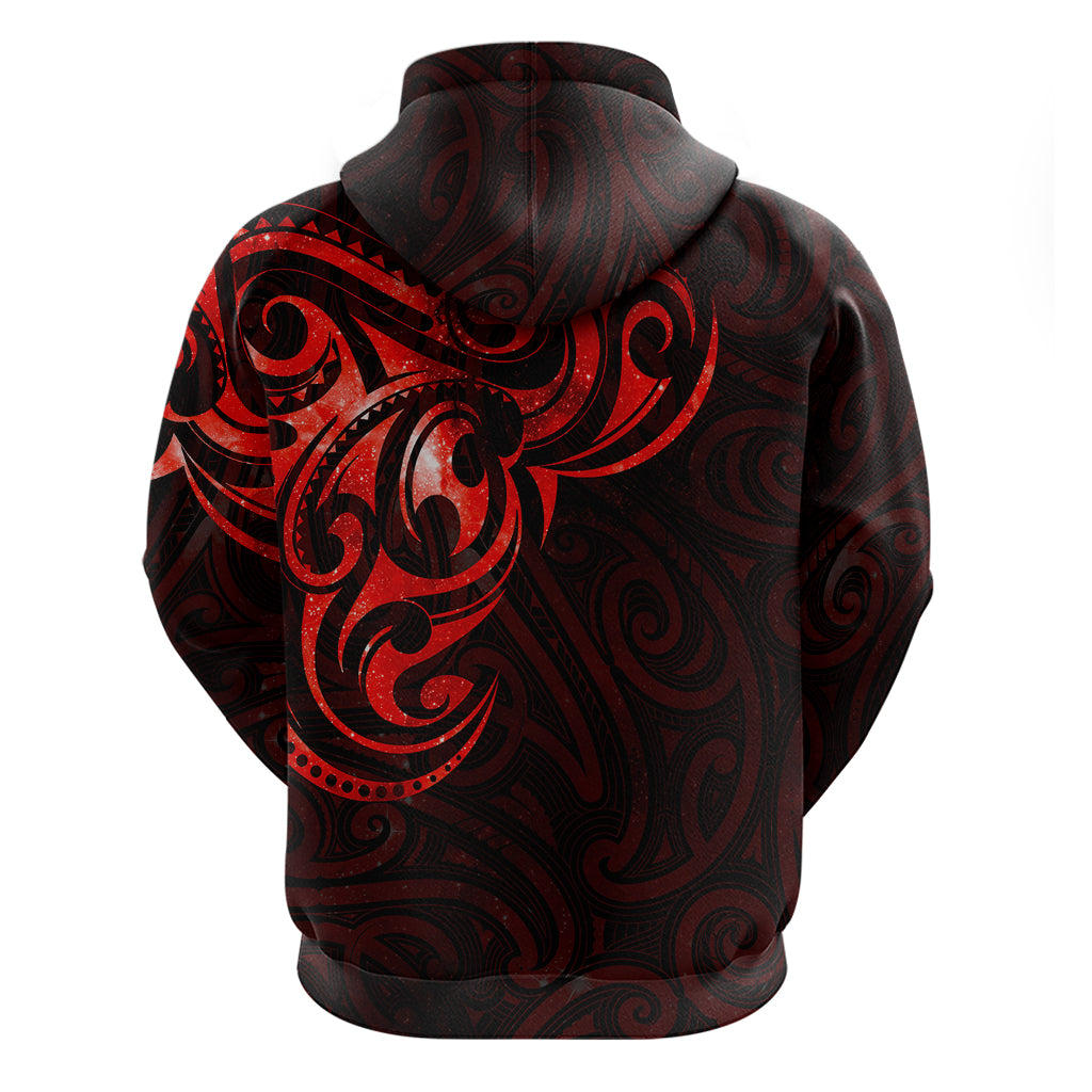 New Zealand Hoodie Maori Matariki Galaxy Sky Red LT6