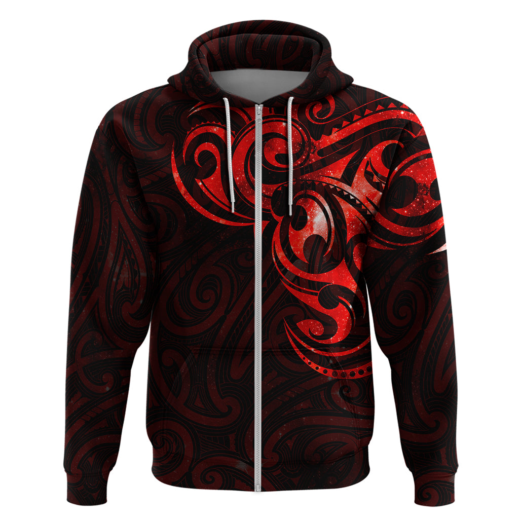 New Zealand Hoodie Maori Matariki Galaxy Sky Red LT6