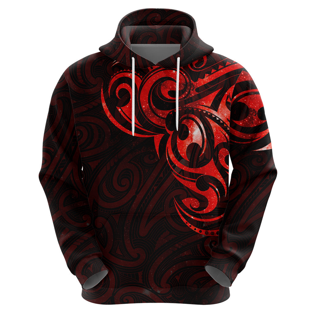 New Zealand Hoodie Maori Matariki Galaxy Sky Red LT6