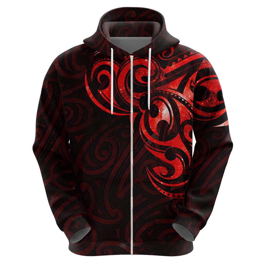 New Zealand Hoodie Maori Matariki Galaxy Sky Red LT6