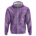 Hawaii Plumeria Lei Zip Hoodie Aloha Festive Vibe - Violet LT7