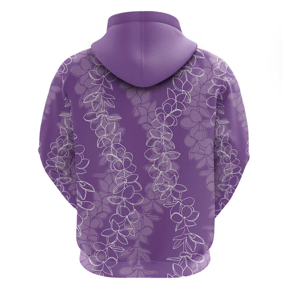 Hawaii Plumeria Lei Zip Hoodie Aloha Festive Vibe - Violet LT7