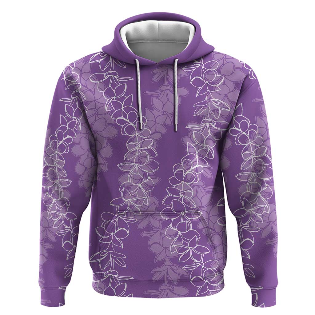 Hawaii Plumeria Lei Zip Hoodie Aloha Festive Vibe - Violet LT7