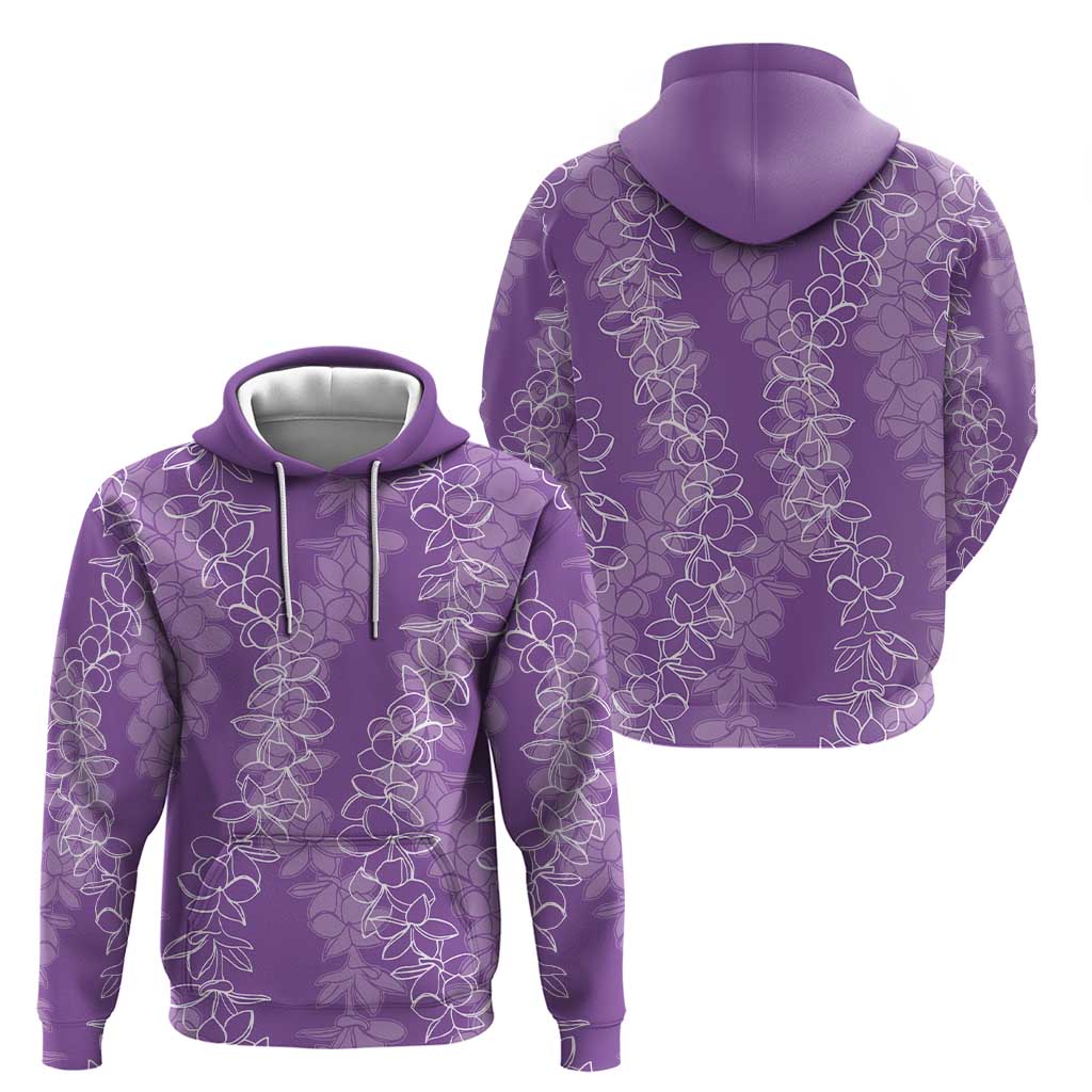 Hawaii Plumeria Lei Zip Hoodie Aloha Festive Vibe - Violet LT7