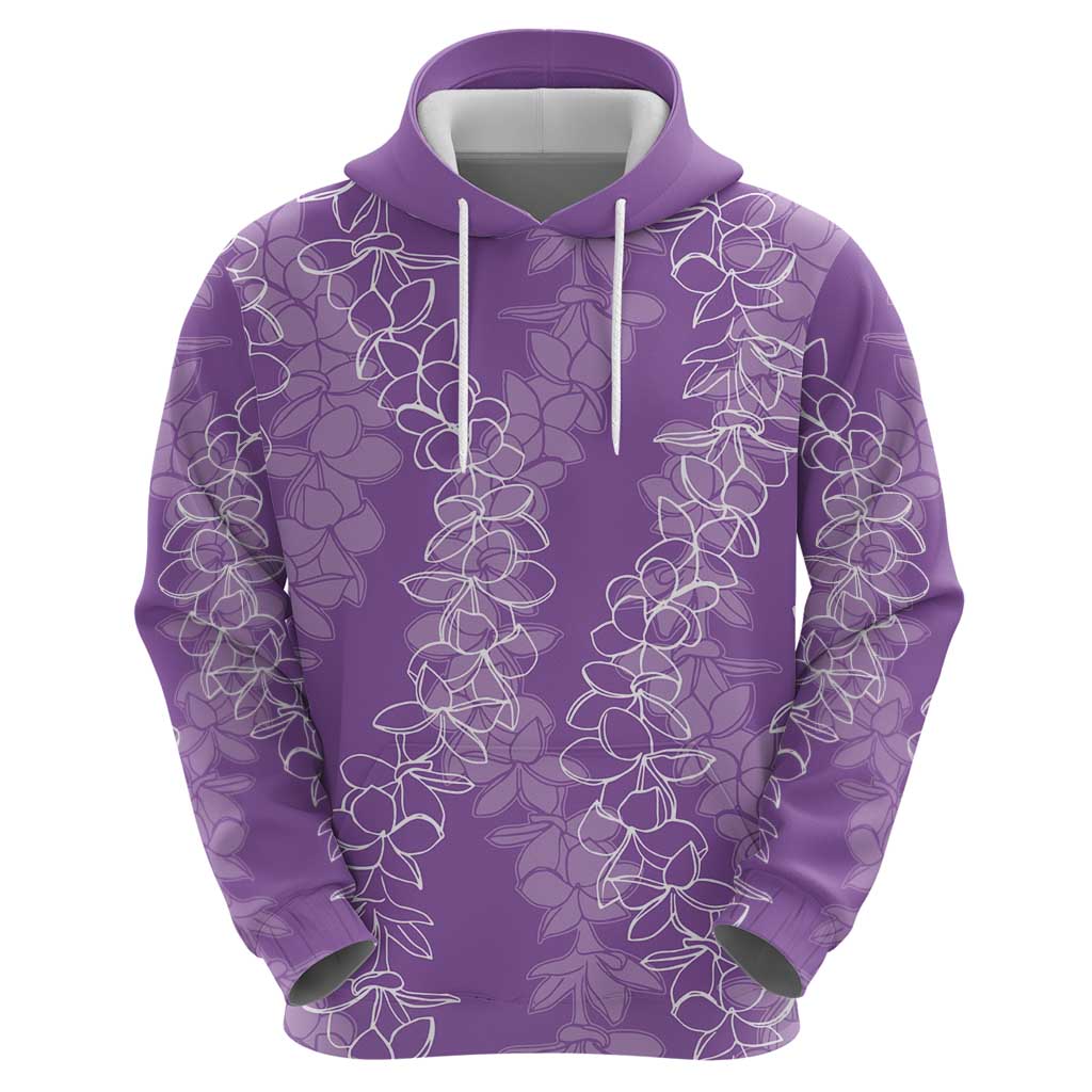 Hawaii Plumeria Lei Zip Hoodie Aloha Festive Vibe - Violet LT7