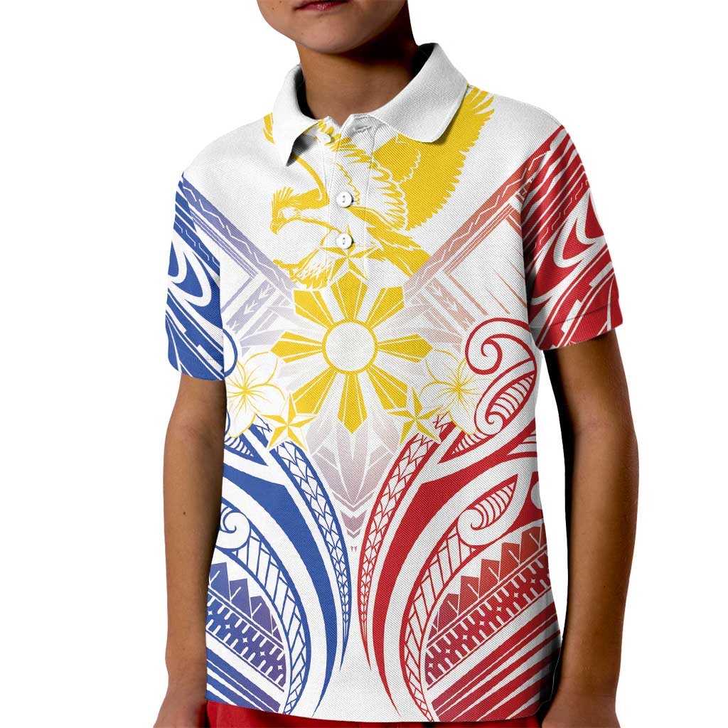 Philippines Tribal Sun Personalized Kid Polo Shirt Hunting Eagle LT7