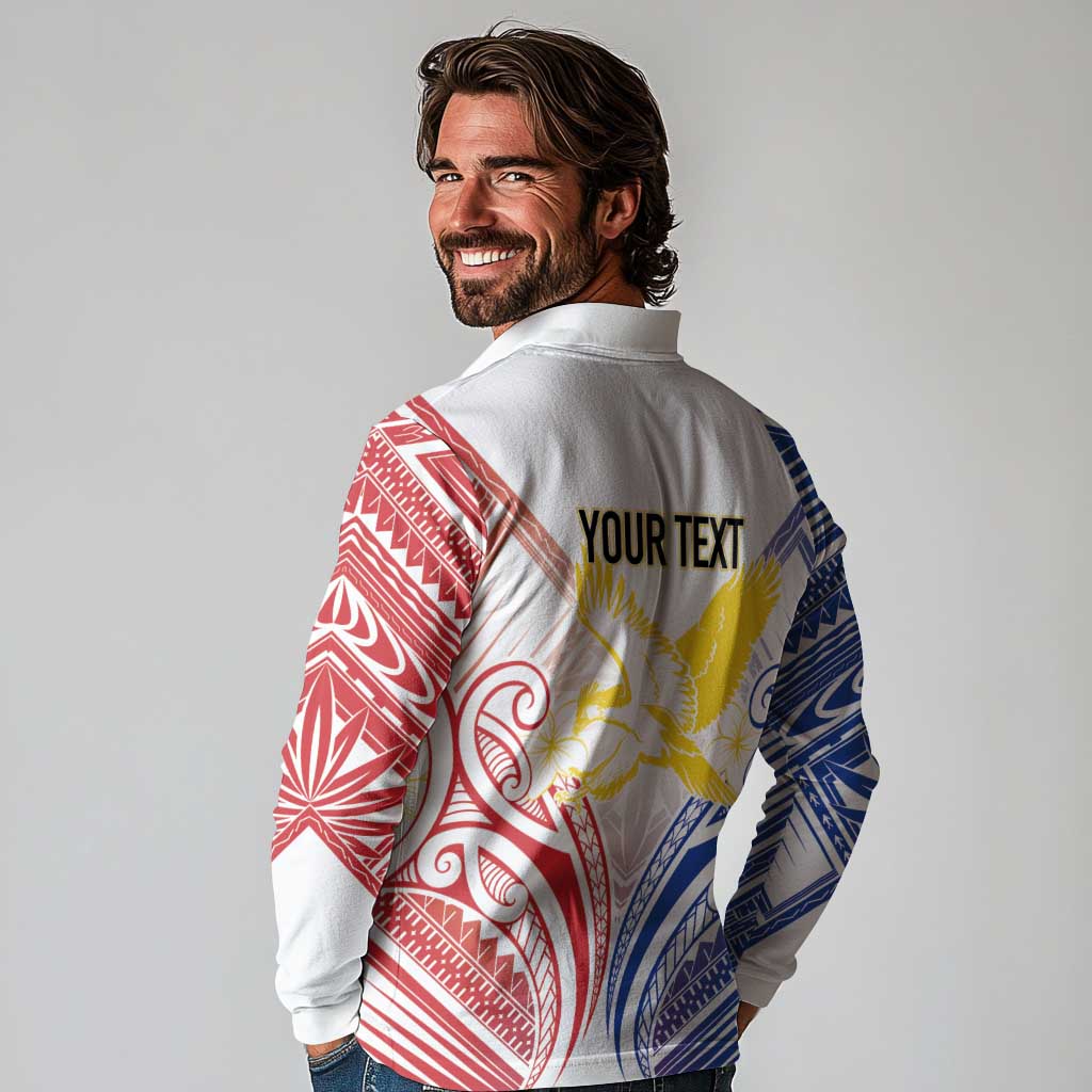 Philippines Tribal Sun Personalized Long Sleeve Polo Shirt Hunting Eagle LT7