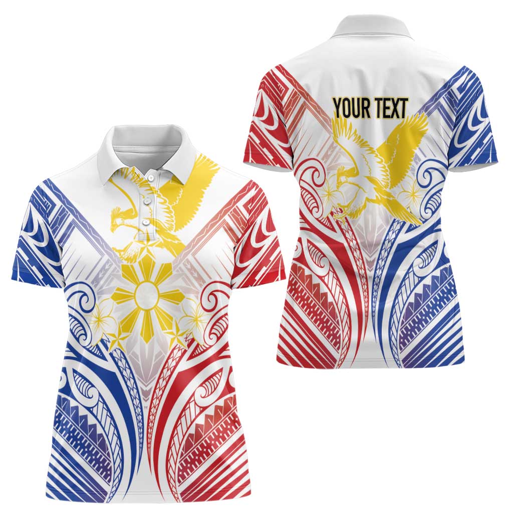Philippines Tribal Sun Personalized Women Polo Shirt Hunting Eagle LT7