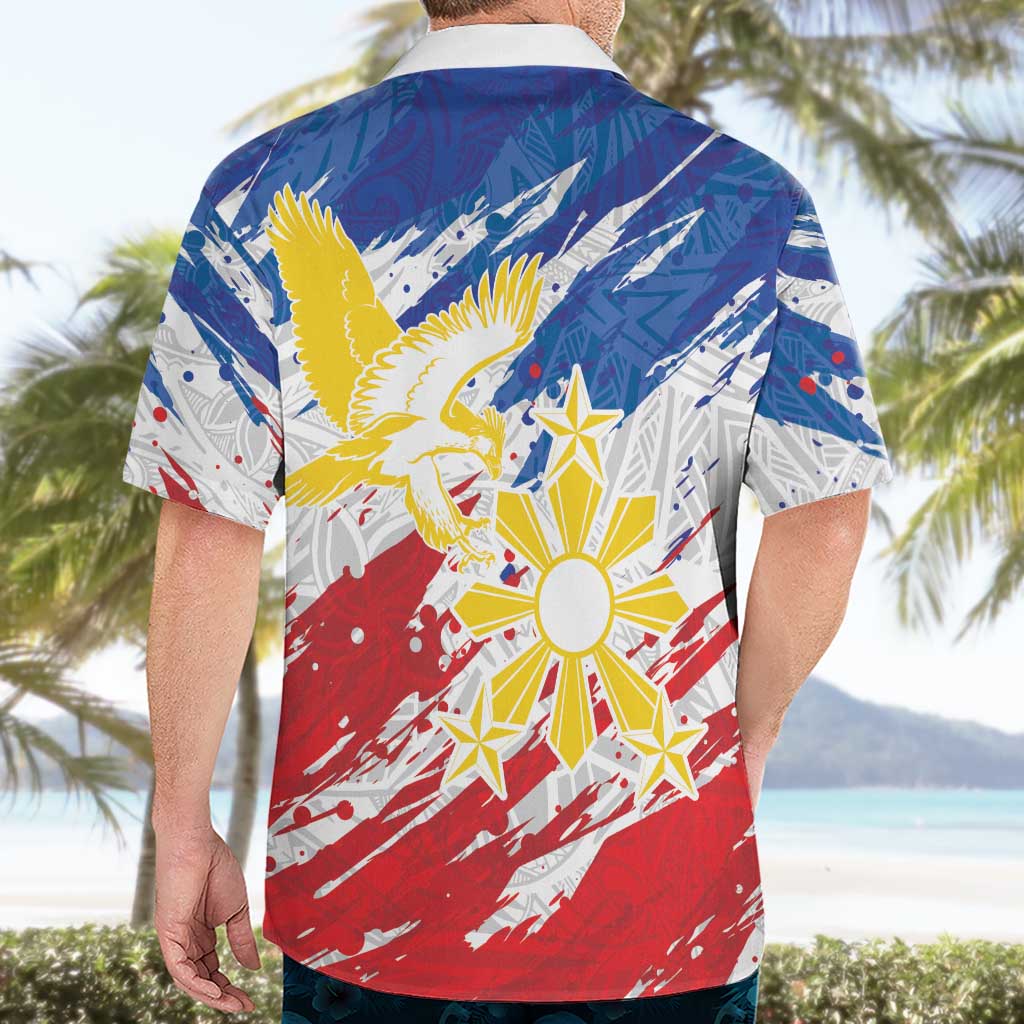 Personalized Filipino Sun and Stars Hawaiian Shirt Grunge Vibes LT7