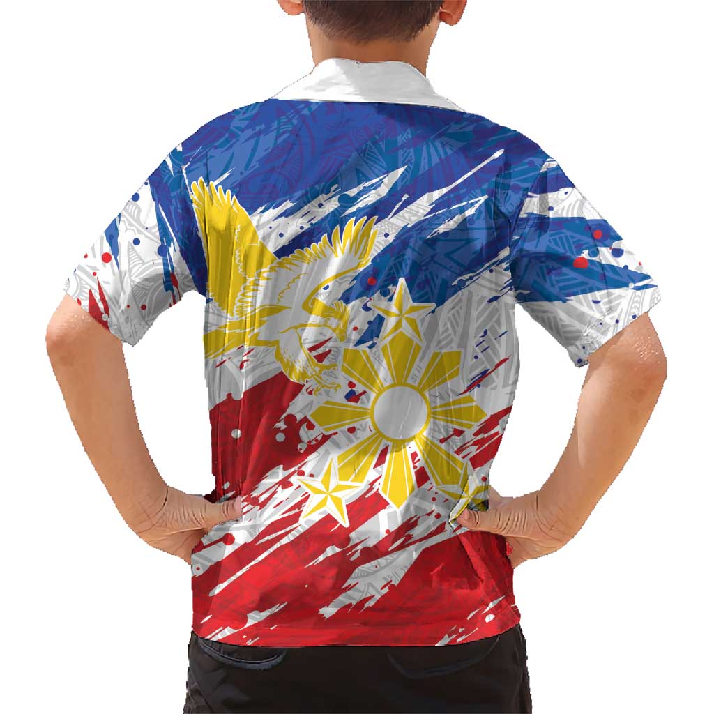 Personalized Filipino Sun and Stars Hawaiian Shirt Grunge Vibes LT7