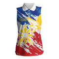 Personalized Filipino Sun and Stars Women Sleeveless Polo Shirt Grunge Vibes LT7