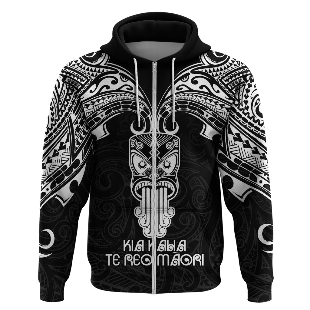 New Zealand Te Reo Maori Hoodie Kia Kaha Maori Language Week Black Style LT9