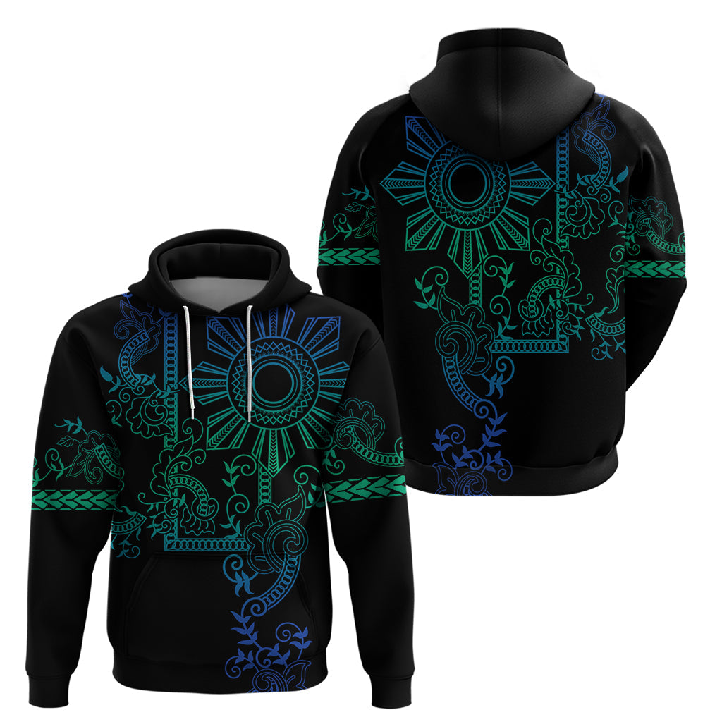 Filipino Sun Tribal Tattoo Hoodie Philippines Inspired Barong Blue Art LT9