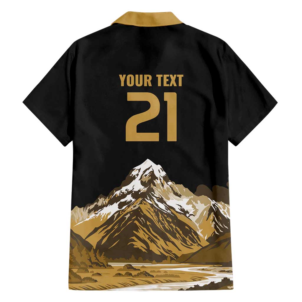 Custom Oceania Football NZ South Island Hawaiian Shirt Minimal Mount Cook Silhouette LT9