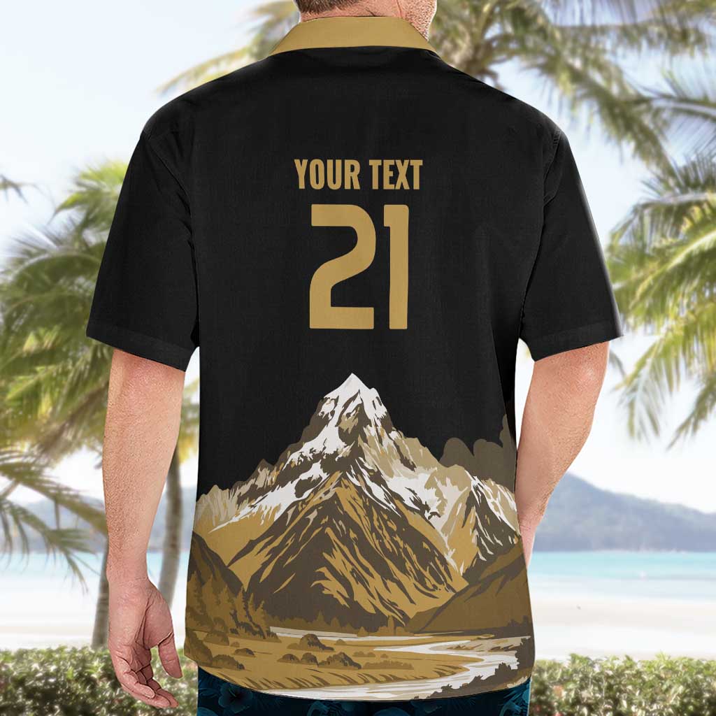 Custom Oceania Football NZ South Island Hawaiian Shirt Minimal Mount Cook Silhouette LT9