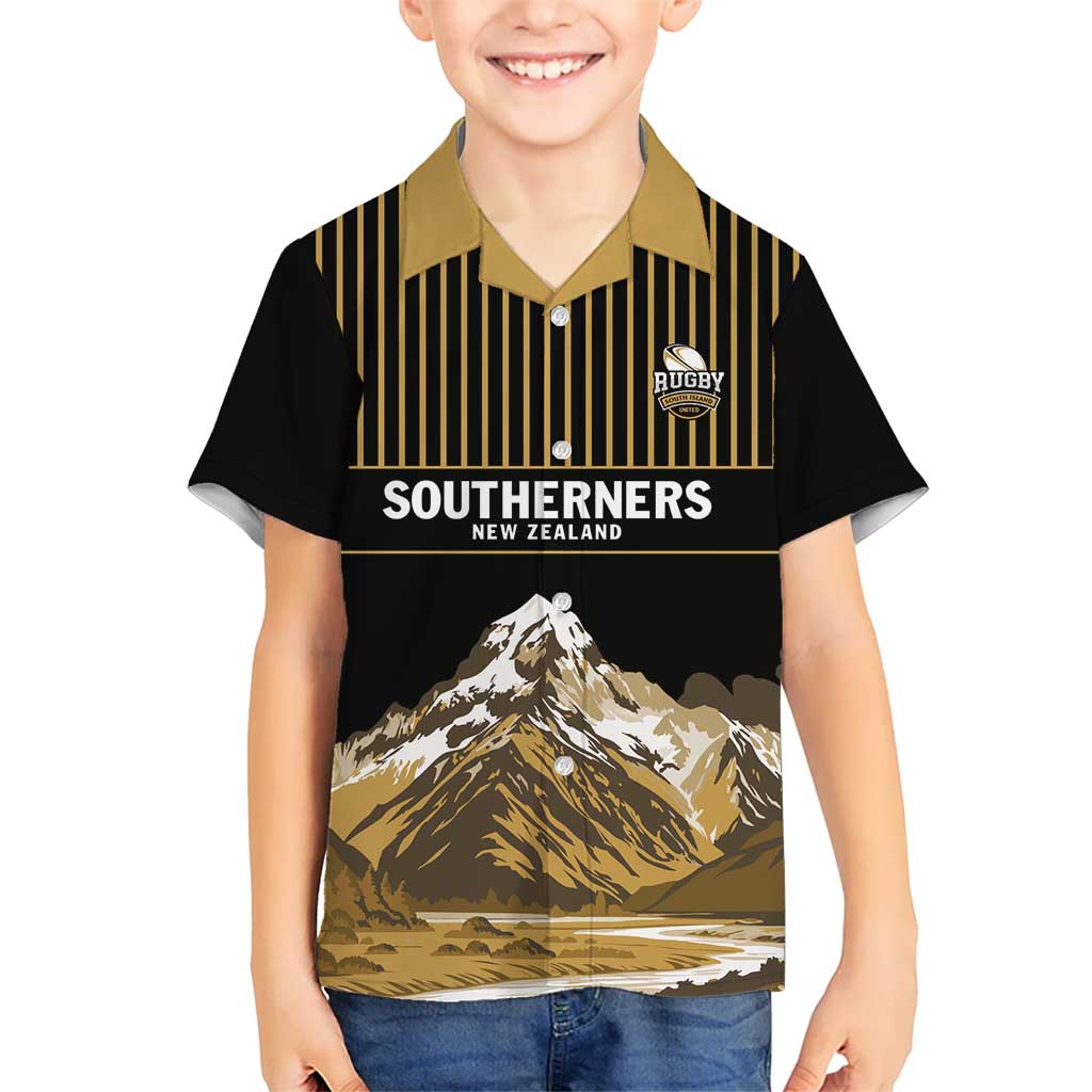 Custom Oceania Football NZ South Island Hawaiian Shirt Minimal Mount Cook Silhouette LT9