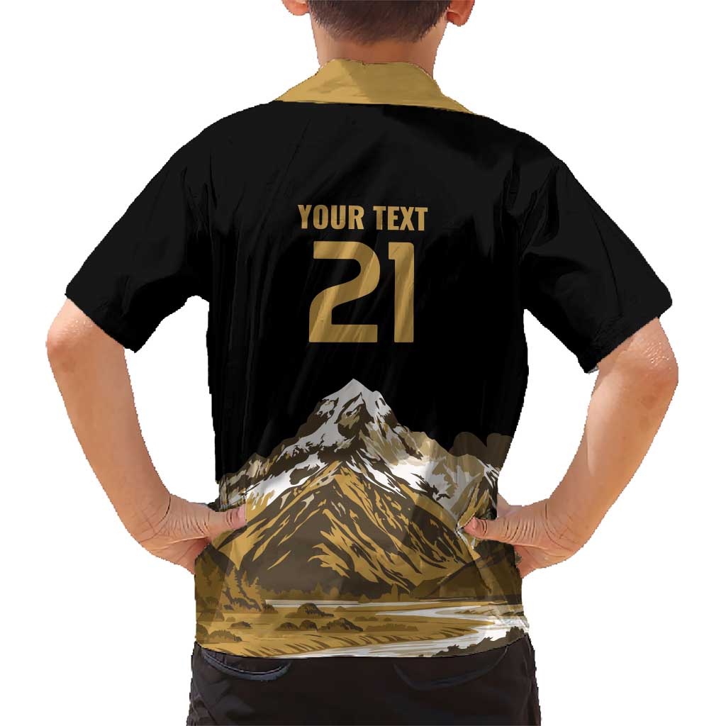 Custom Oceania Football NZ South Island Hawaiian Shirt Minimal Mount Cook Silhouette LT9
