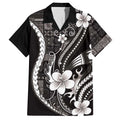 Samoa Siapo Tribal Pattern Hawaiian Shirt Black Polynesian Plumeria Tapa Motif LT9