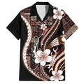 Samoa Siapo Tribal Pattern Hawaiian Shirt Brown Polynesian Plumeria Tapa Motif LT9