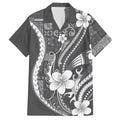 Samoa Siapo Tribal Pattern Hawaiian Shirt Light Gray Polynesian Plumeria Tapa Motif LT9