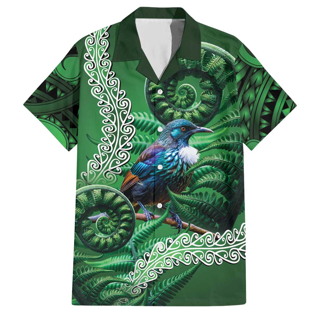 Tui Bird Koru Silver Fern Aotearoa Hawaiian Shirt LT9