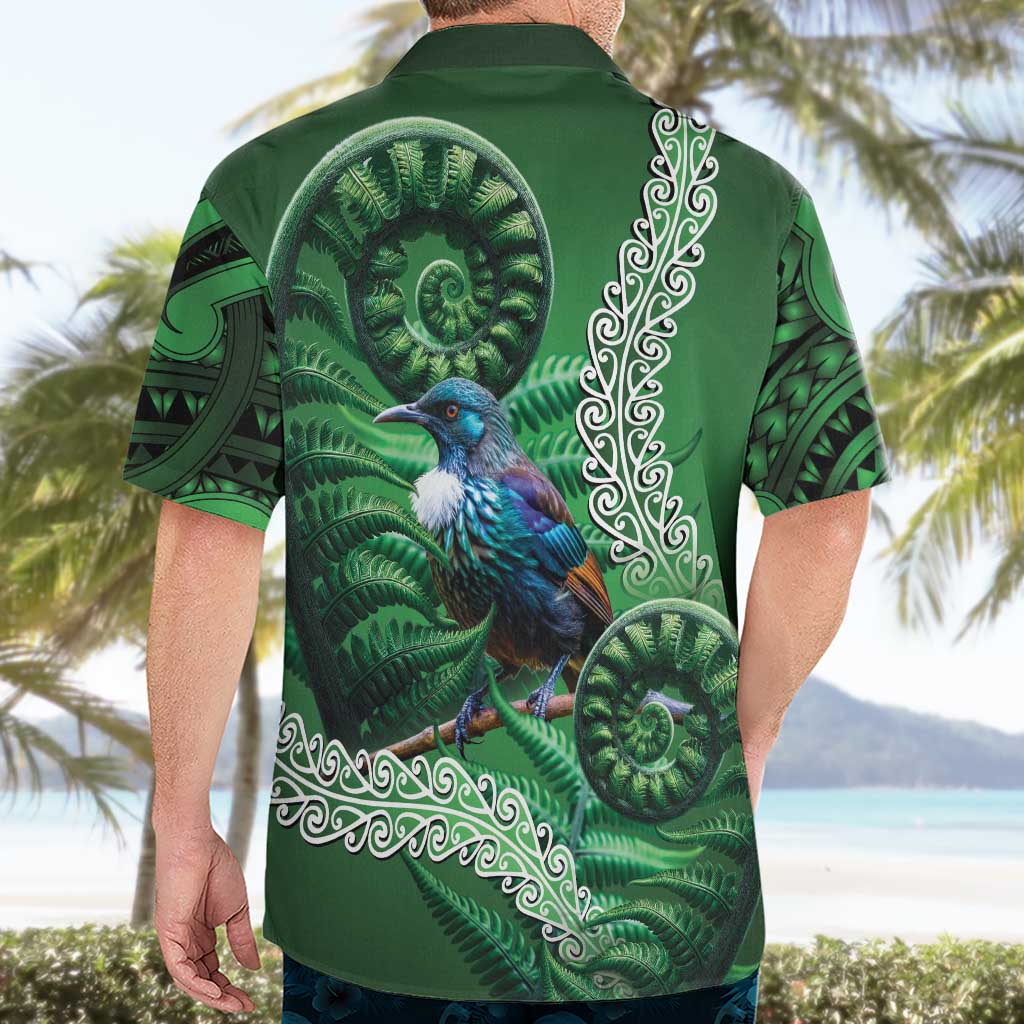 Tui Bird Koru Silver Fern Aotearoa Hawaiian Shirt LT9