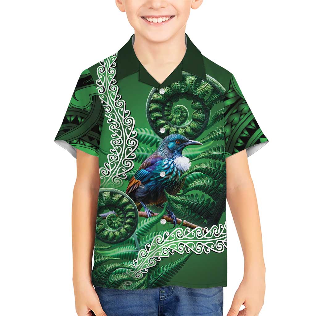 Tui Bird Koru Silver Fern Aotearoa Hawaiian Shirt LT9