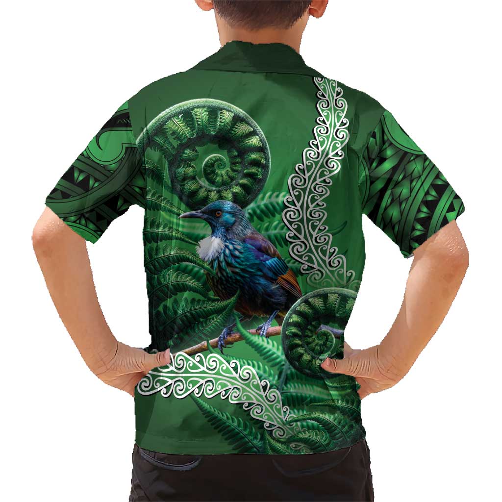 Tui Bird Koru Silver Fern Aotearoa Hawaiian Shirt LT9