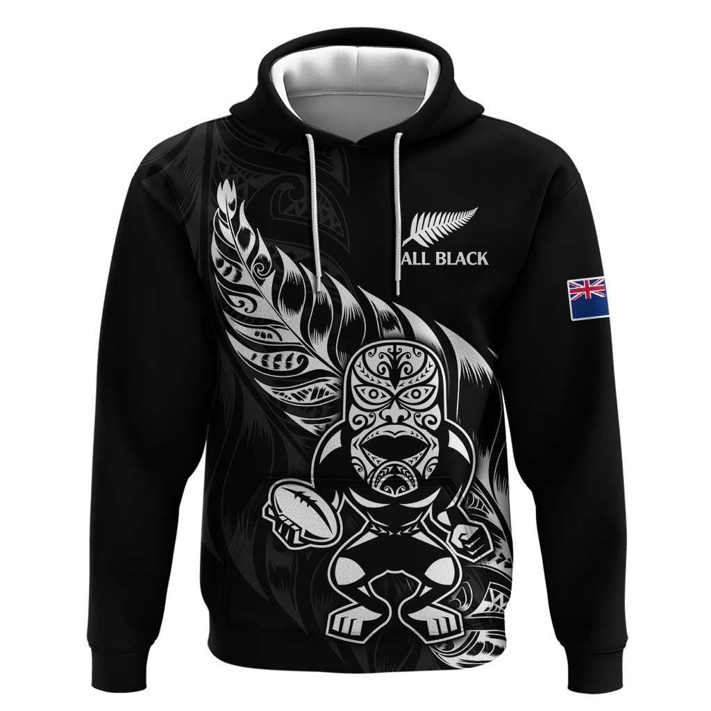New Zealand Rugby Custom Zip Hoodie Opango All Black Fern LT9