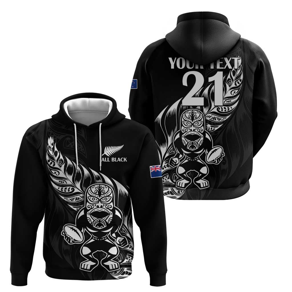 New Zealand Rugby Custom Zip Hoodie Opango All Black Fern LT9