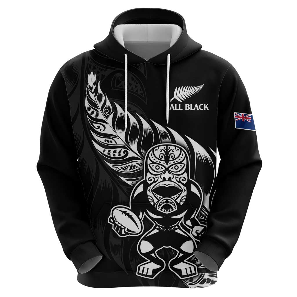 New Zealand Rugby Custom Zip Hoodie Opango All Black Fern LT9