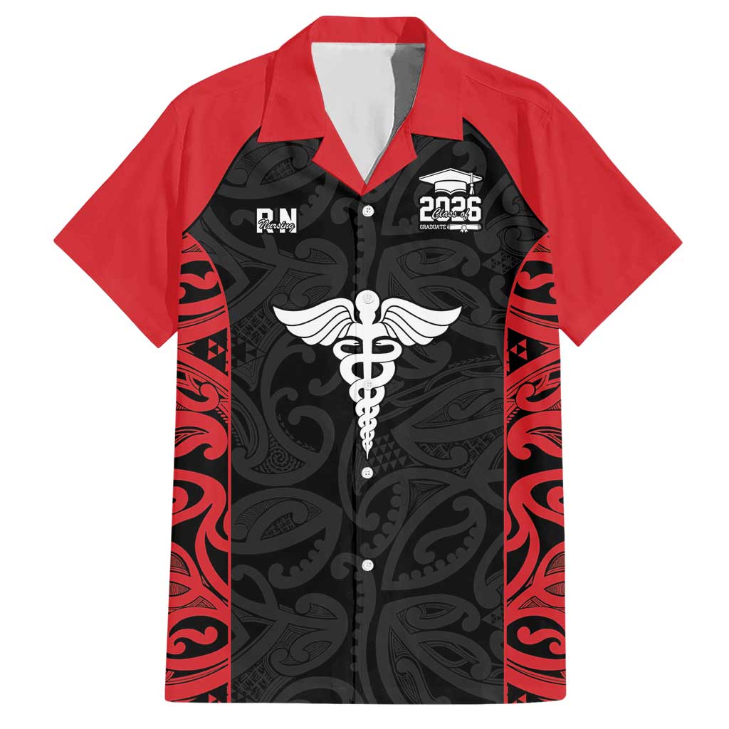 New Zealand Nurse RN 2026 Personalised Hawaiian Shirt Red Maori Pattern Cultural Pride LT9