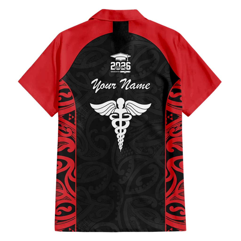 New Zealand Nurse RN 2026 Personalised Hawaiian Shirt Red Maori Pattern Cultural Pride LT9