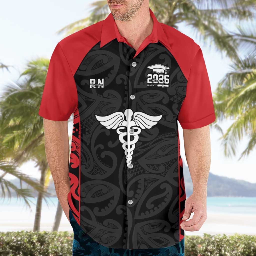 New Zealand Nurse RN 2026 Personalised Hawaiian Shirt Red Maori Pattern Cultural Pride LT9