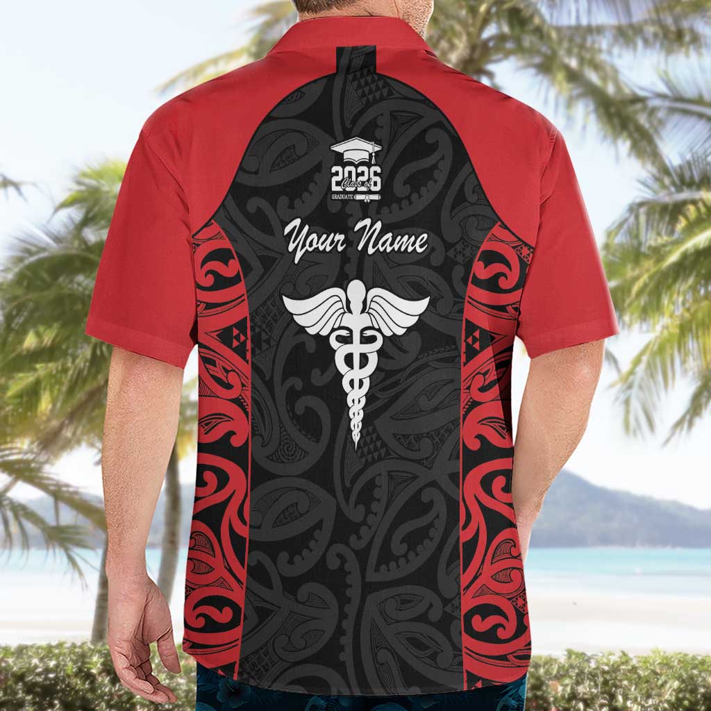New Zealand Nurse RN 2026 Personalised Hawaiian Shirt Red Maori Pattern Cultural Pride LT9