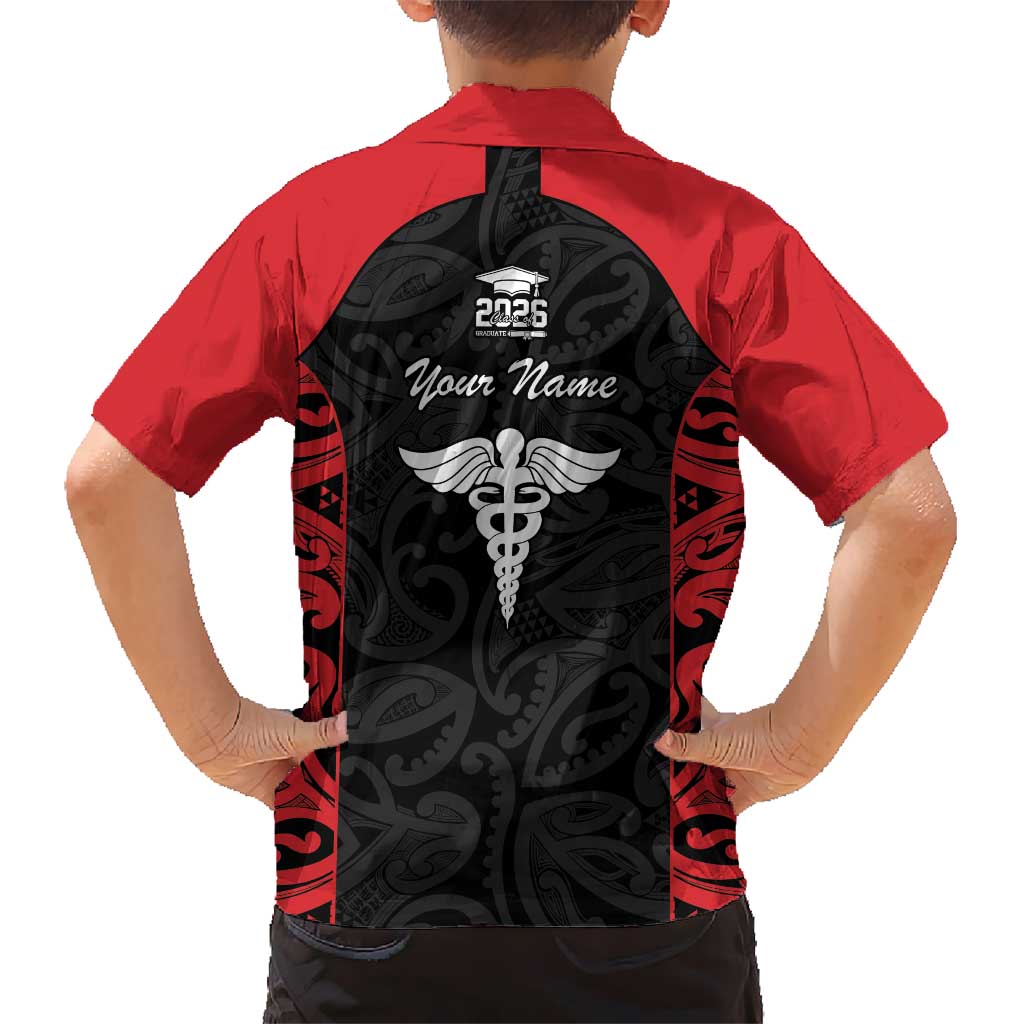 New Zealand Nurse RN 2026 Personalised Hawaiian Shirt Red Maori Pattern Cultural Pride LT9