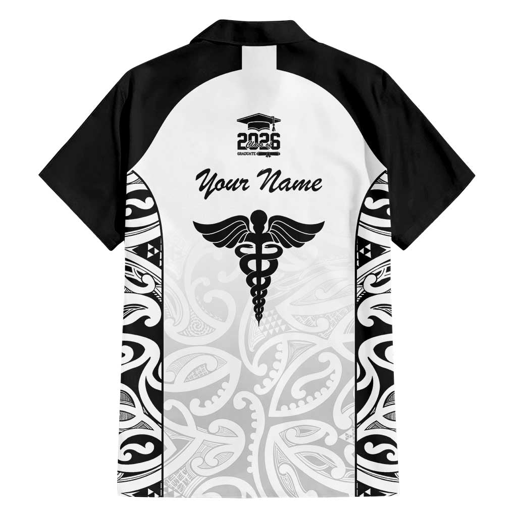 New Zealand Nurse RN 2026 Personalised Hawaiian Shirt White Maori Pattern Cultural Pride LT9